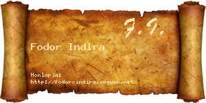 Fodor Indira névjegykártya
